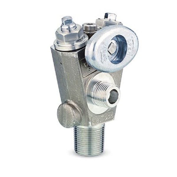 Spring loaded dual port cylinder valve for corrosive gases – D195S